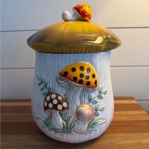Vintage Sears & Roebuck Merry Mushroom Cookie Canister